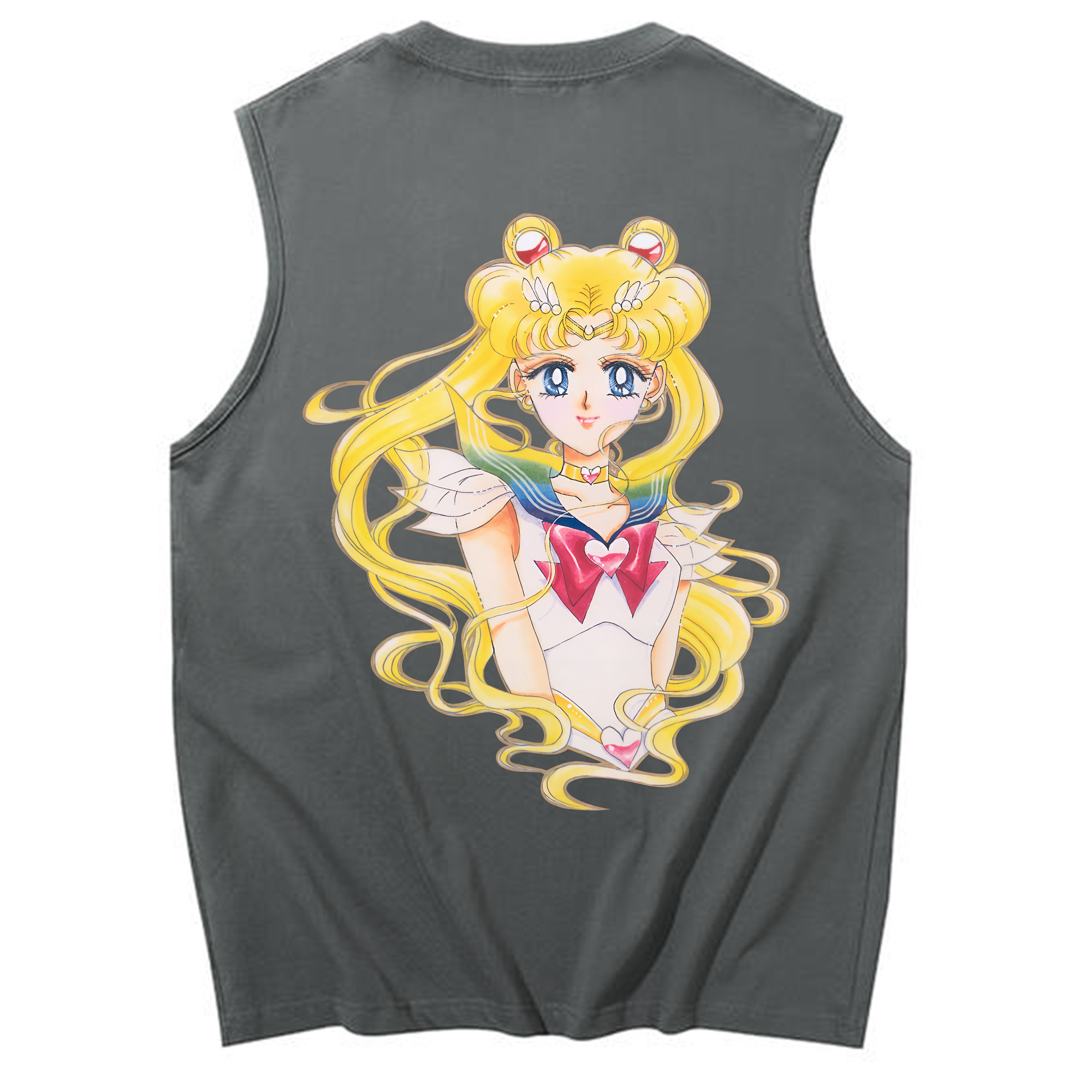 （画像用） 美少女戦士セーラームーン 月野 うさぎ つきの うさぎ Sailor Moon Tsukino Usagi コットン100％タンクトップ（背面プリント）